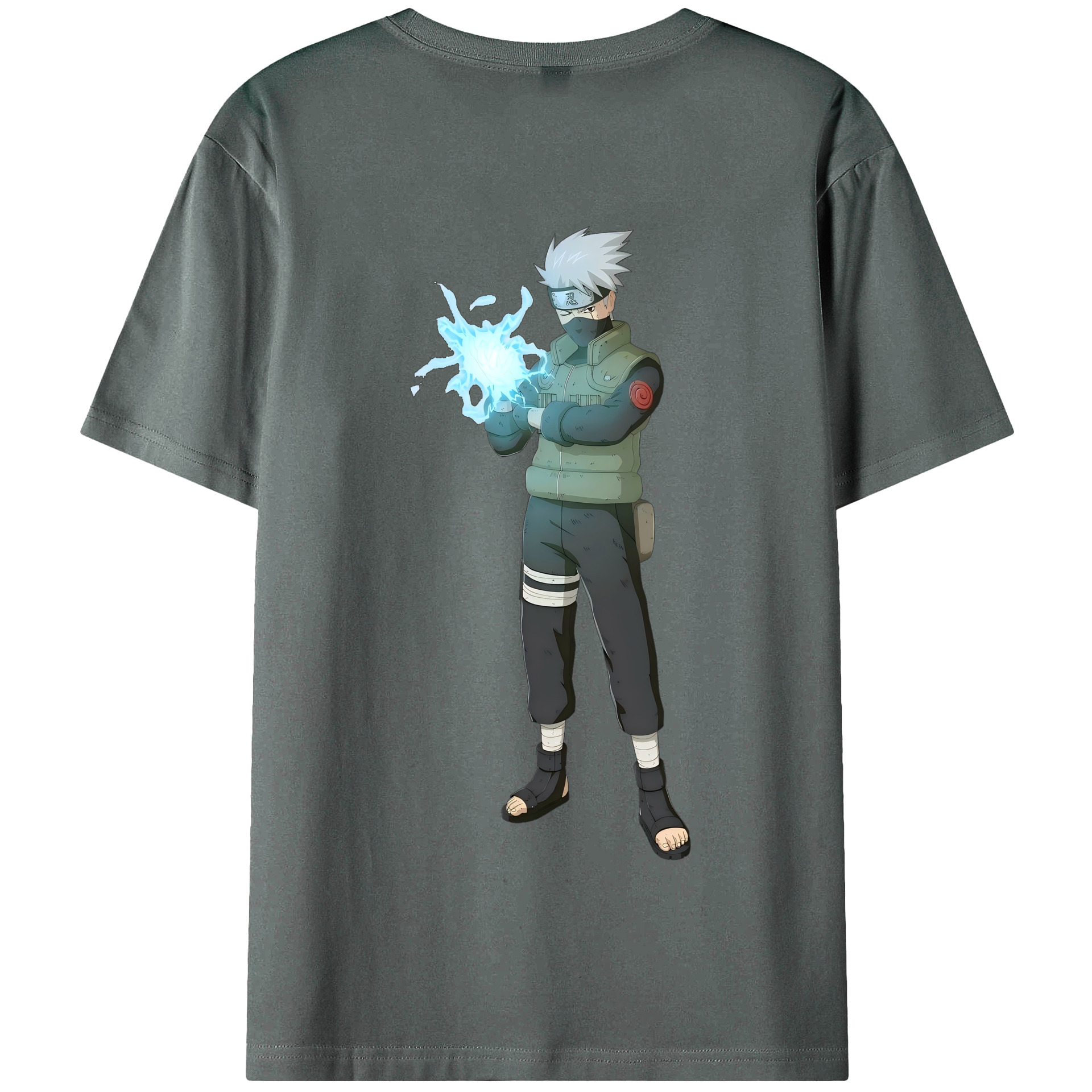（画像用） NARUTO -ナルト- はたけ カカシ Hatake Kakashi 綿100％半袖Tシャツ（背面プリント）